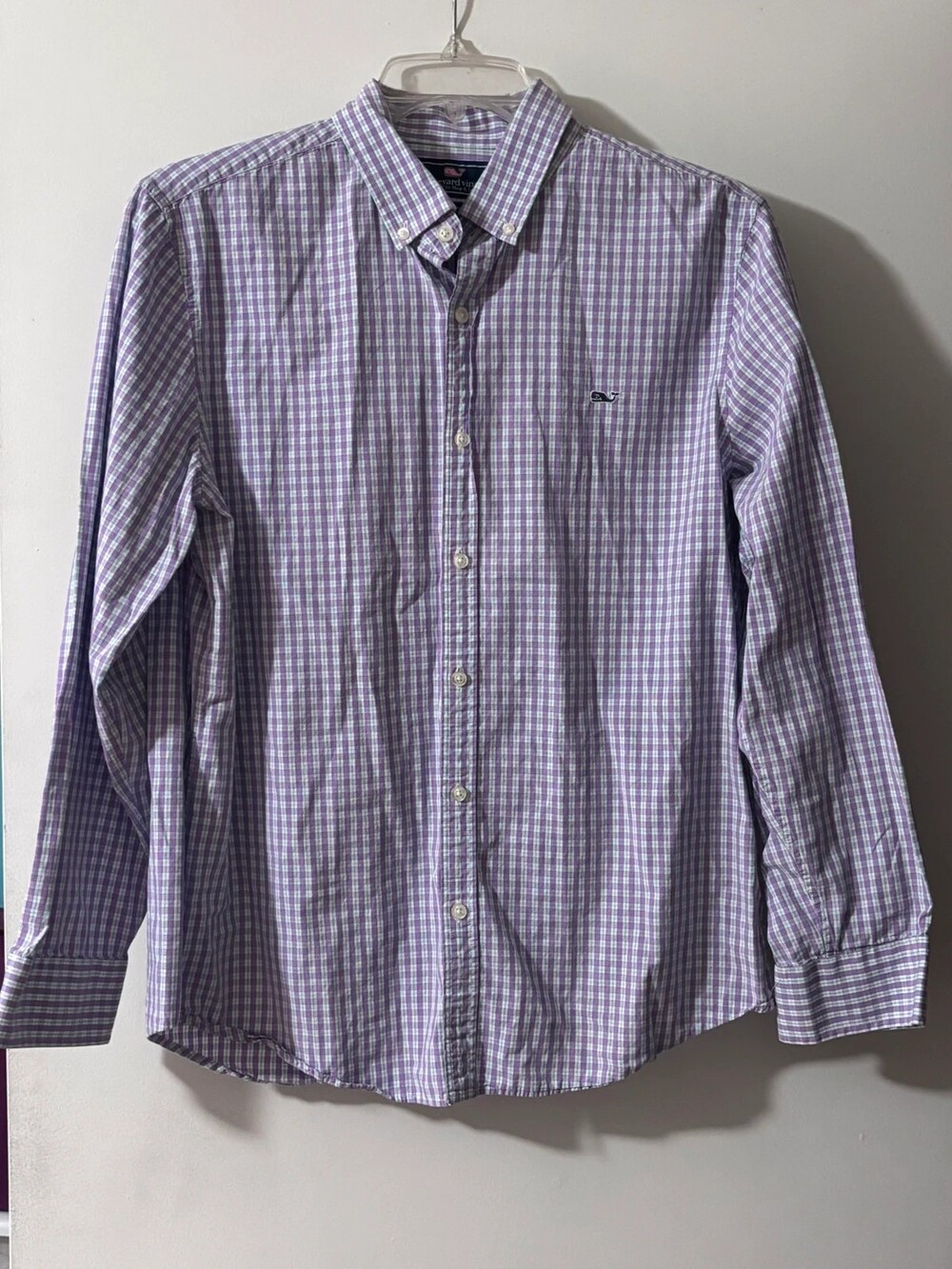 Vineyard Vines Slim Fit Whale Shirt Plaid Button-Down - Size L